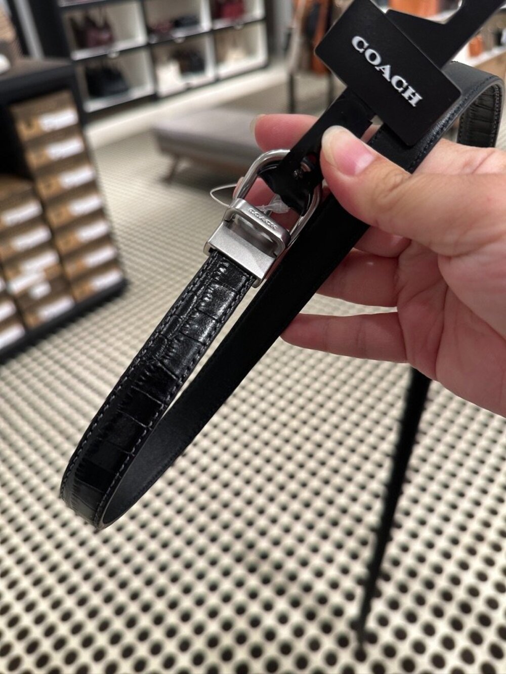NWT Coach CR914 Women's Classic Buckle Cut To Size Reversible Belt 18mm In Black